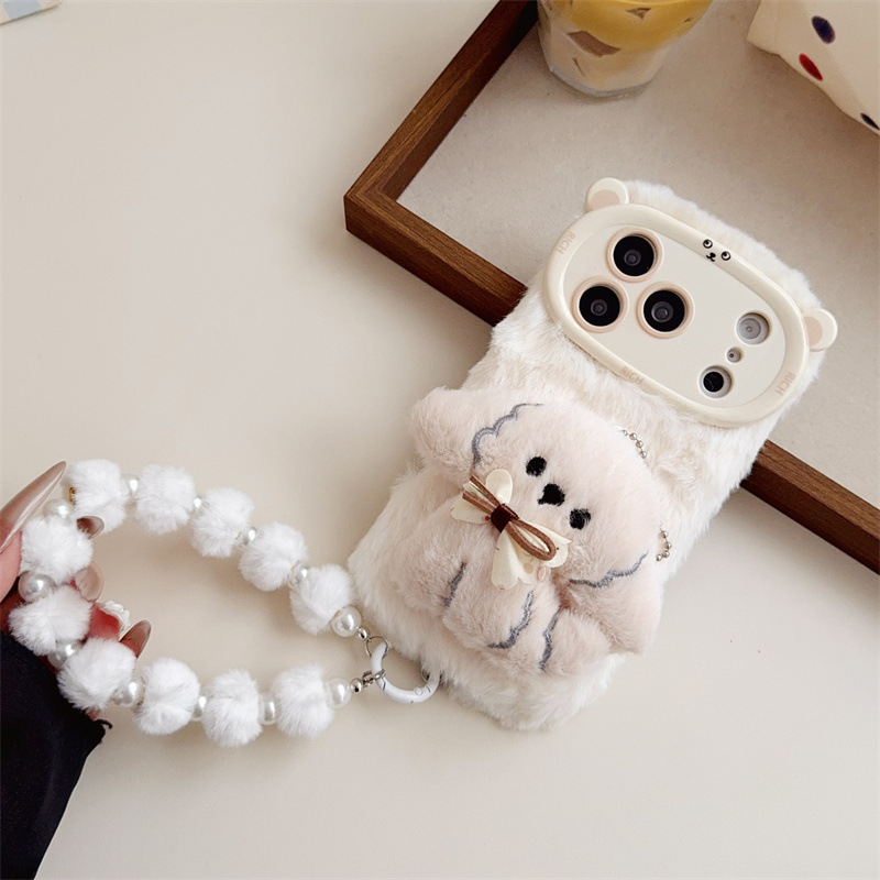 3D Cartoon Bowknot Puppy Warm  - Apple Iphone 15 ulasan dan harga